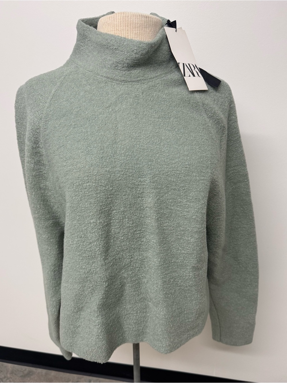 Zara Women's Sage Green Turtleneck Sweater